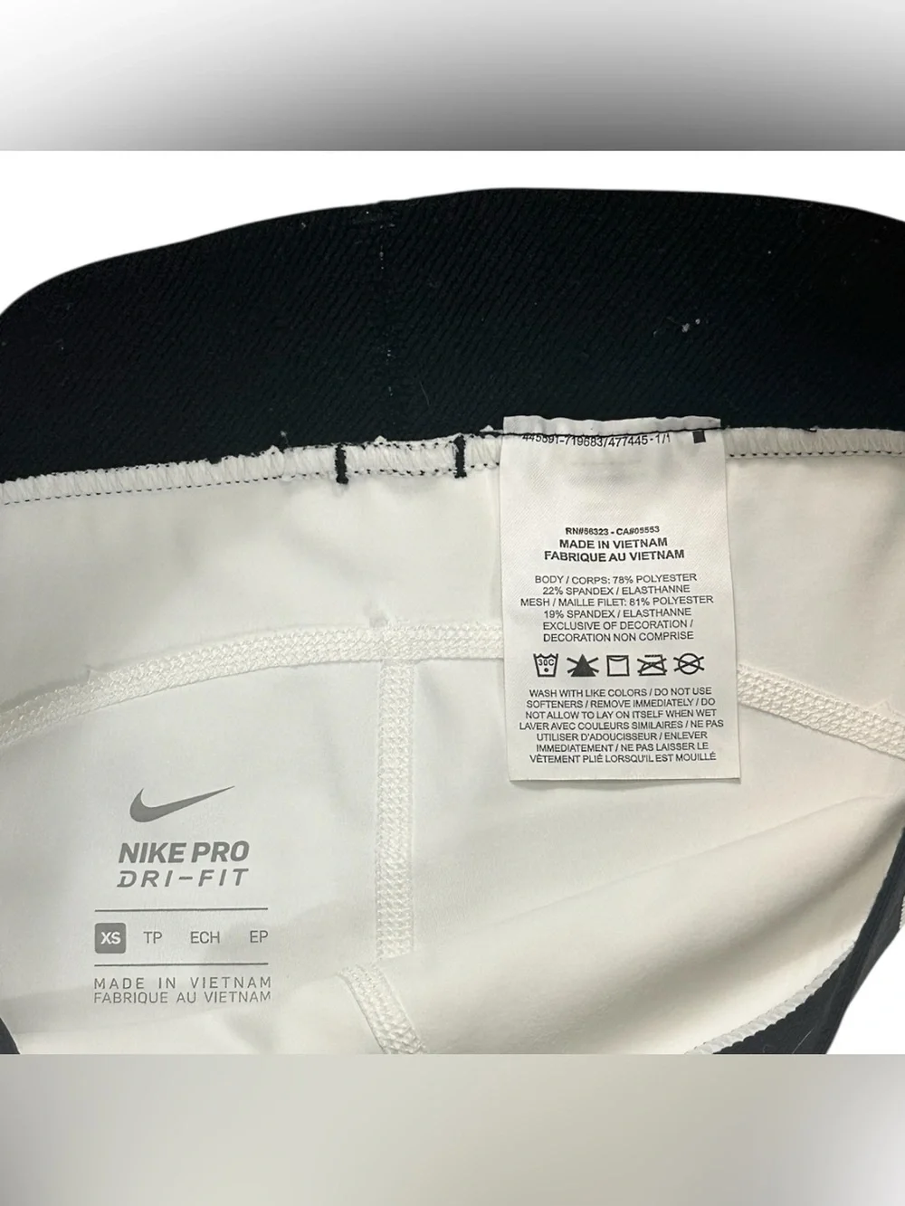 Nike Pro Dri-FIT Leggings Women’s XS White Compression Athletic Workout Pants